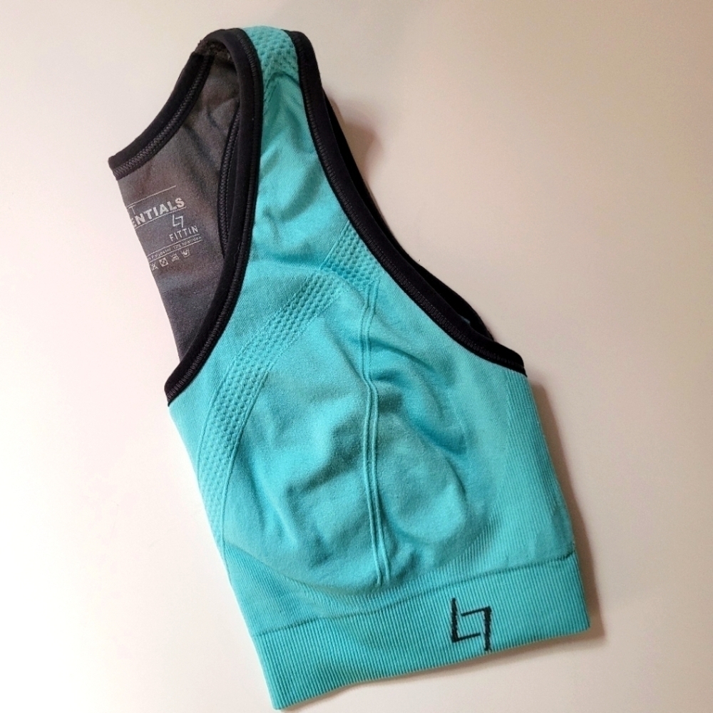 Essentials Blue Sports Bra with Racerback Design - Picture 4 of 11